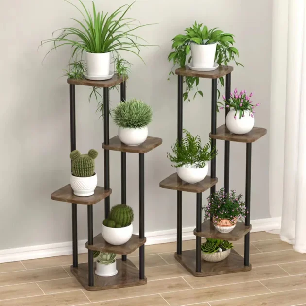tagre plante compacte 5 niveaux - Noir ou Blanc - H106cm