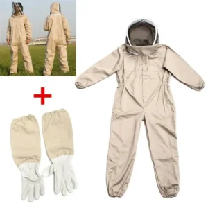 Beekeeping suit with hood and gloves. Professional beekeeping outfit.