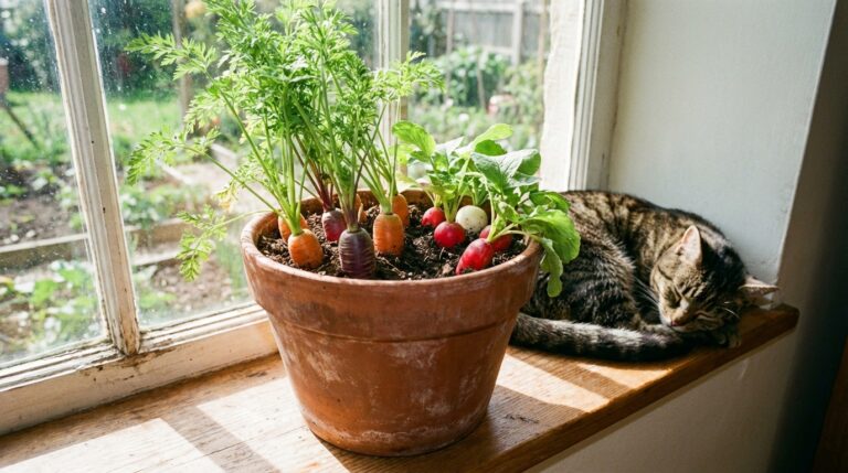 Semis en pot des carottes et radis
